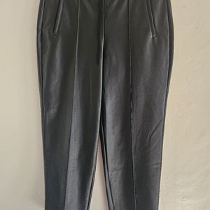 ✨️HP✨️Simply Vera Wang Faux Leather Pull On Pants Womens Size L Stretch Black